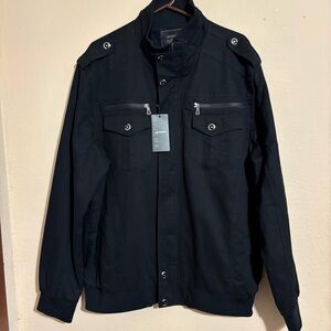 HIJEWE Men’s Military Jacket Casual Cotton Utility Coat Spring Falls Size XL